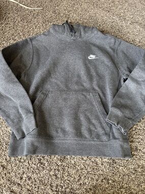 Nike Dark Gray Pullover Hoodie with White Swoosh